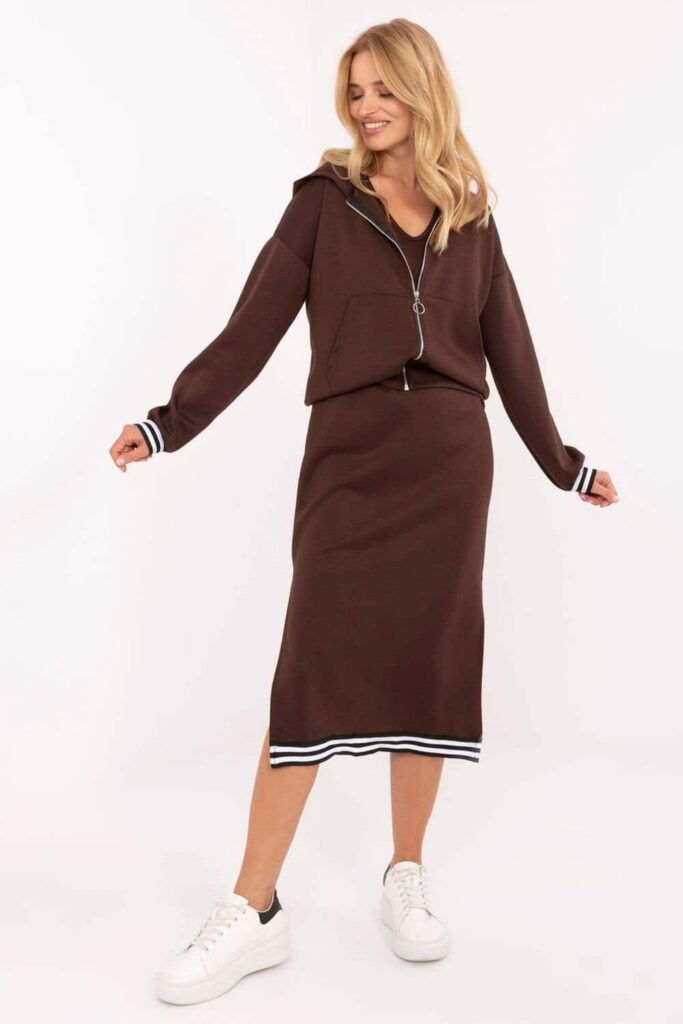 Sukienka Komplet Model IT-KMPL-9719.64 Dark Brown - Rue Paris