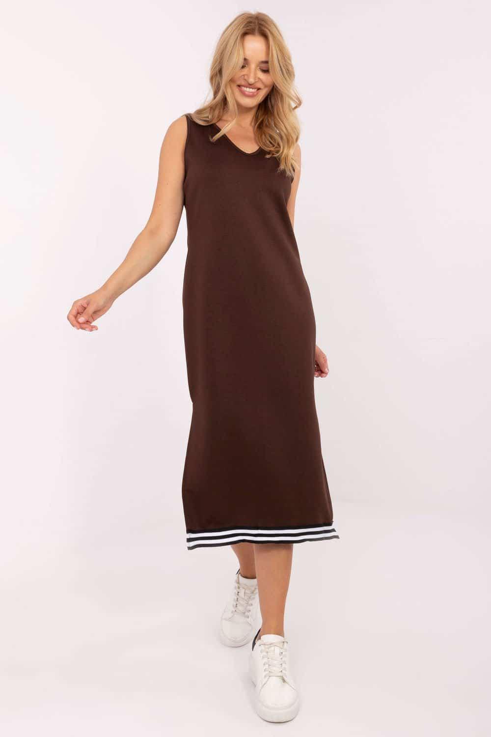Sukienka Komplet Model IT-KMPL-9719.64 Dark Brown - Rue Paris - obrazek 2