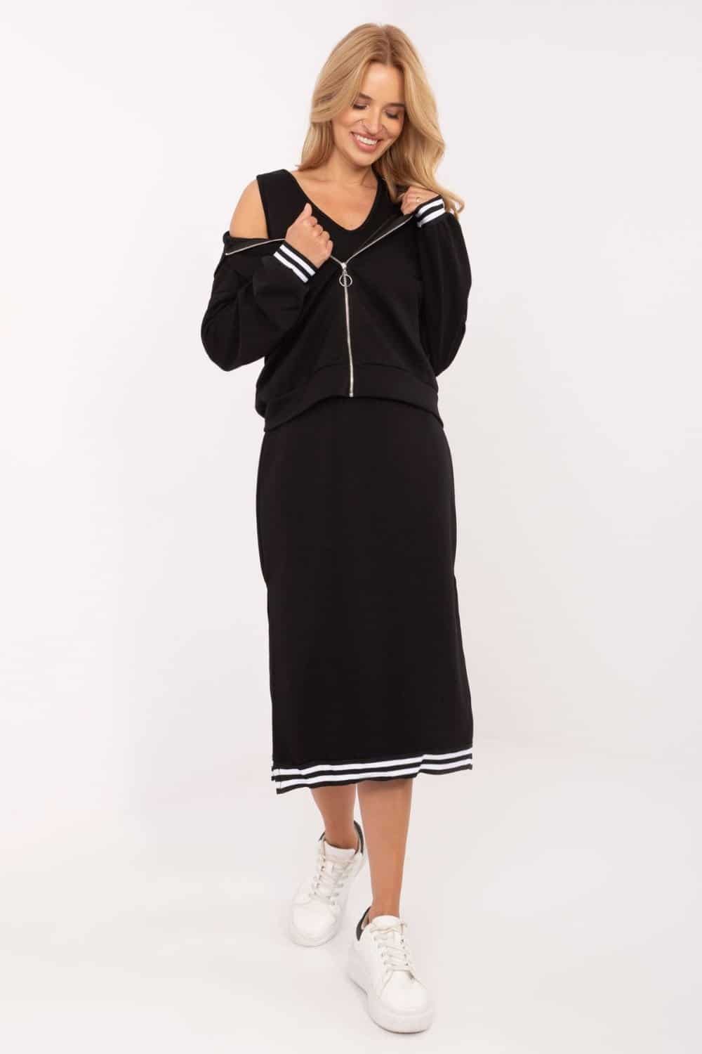 Sukienka Komplet Model IT-KMPL-9719.64 Black - Rue Paris - obrazek 3