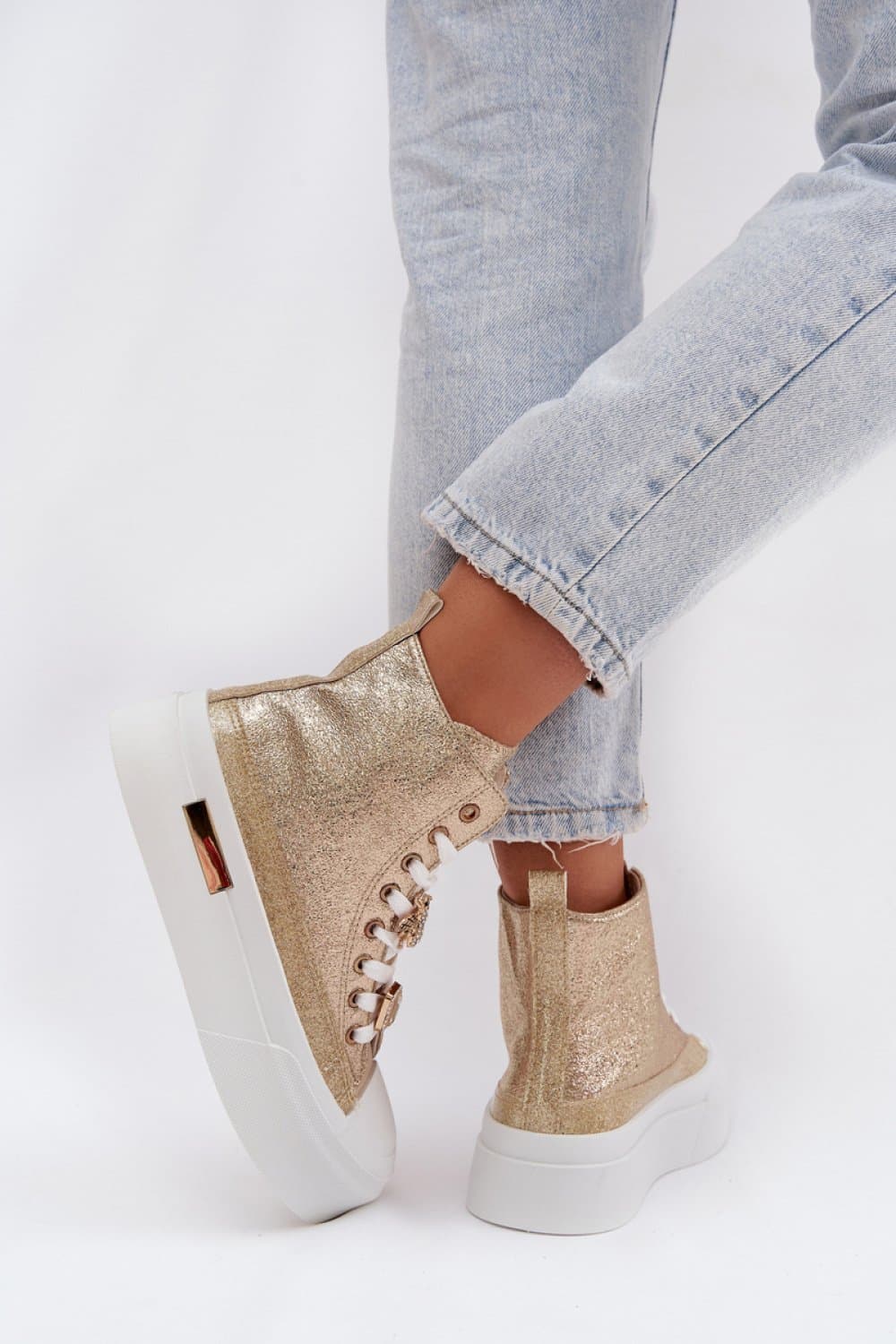 Trampki Model Gracella A88-190 Gold - Step in style - obrazek 3