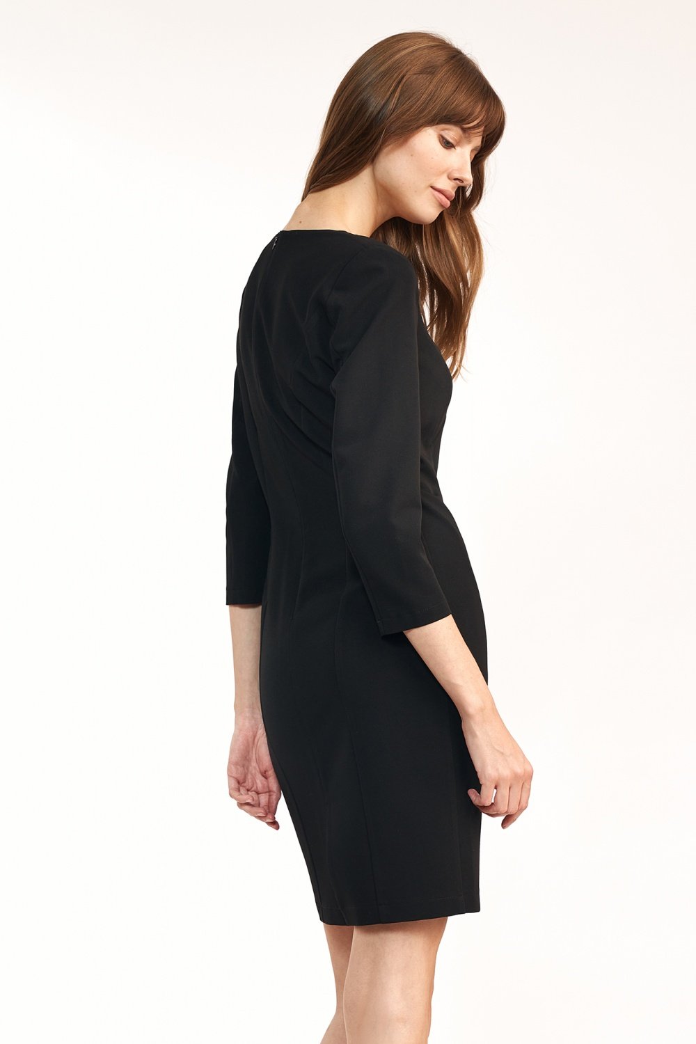 Sukienka Dopasowana czarna sukienka mini S185 Black - Nife - obrazek 3